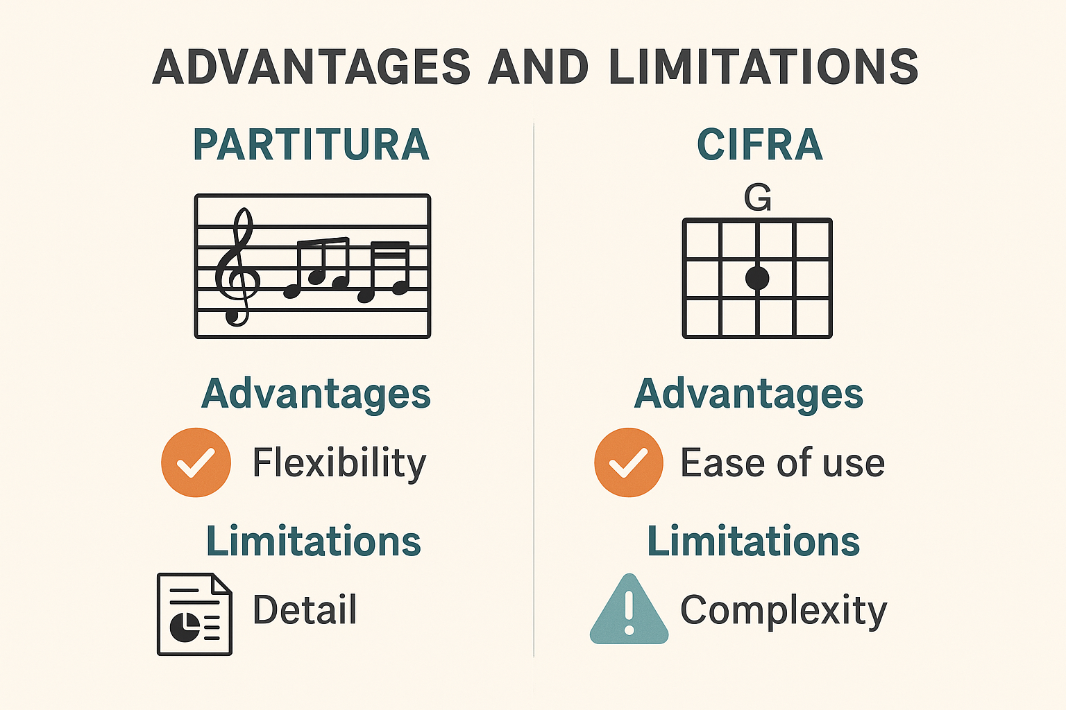 diferença entre cifra e partitura